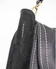 Visona Borsa a tracolla in pelle Sella Nero