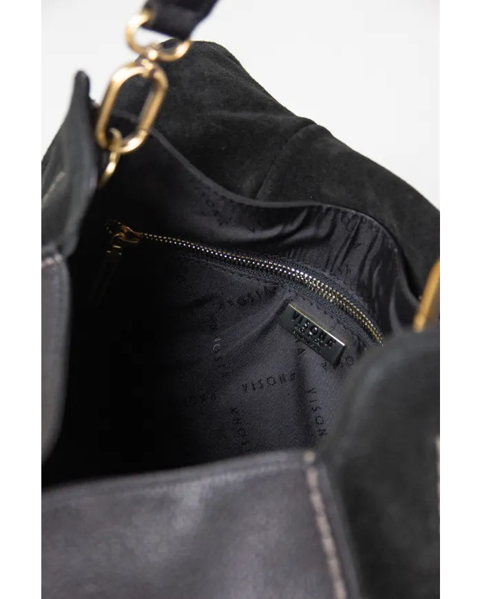 Visona Borsa a tracolla in pelle Sella Nero