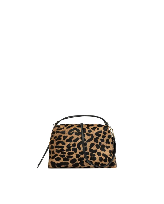 Gianni Chiarini Borsa in pelle cavallino animalier "Alifa" Maculato/Nero