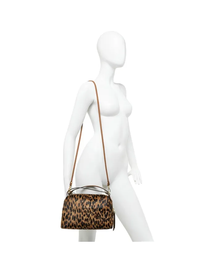 Gianni Chiarini Borsa in pelle cavallino animalier "Alifa" Maculato/Nero