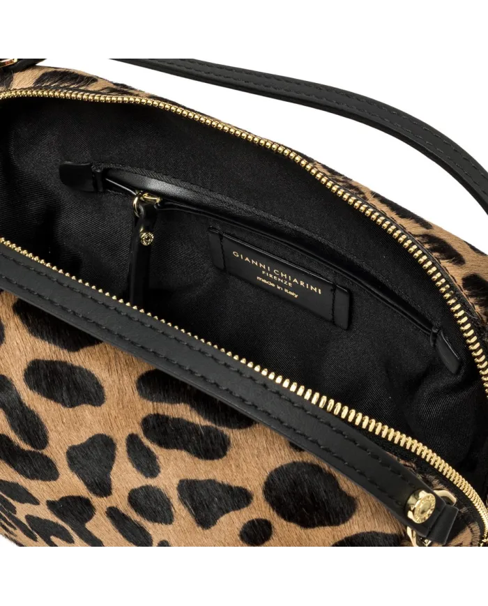 Gianni Chiarini Borsa in pelle cavallino animalier "Alifa" Maculato/Nero