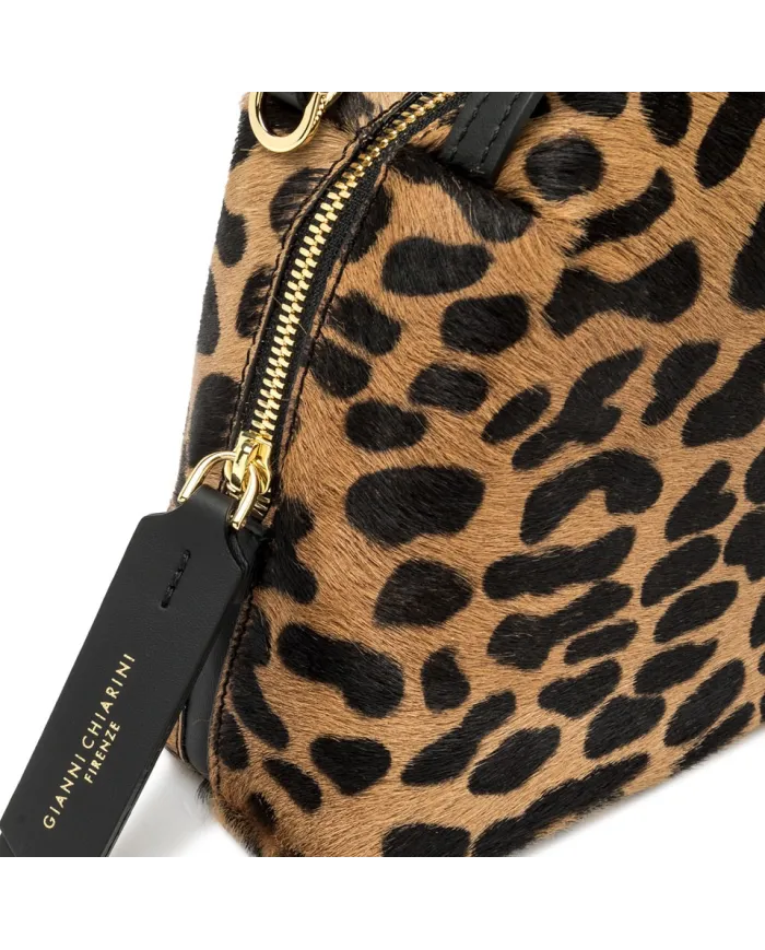 Gianni Chiarini Borsa in pelle cavallino animalier "Alifa" Maculato/Nero