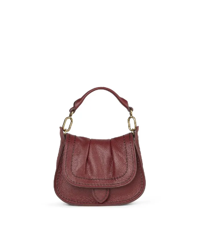 Visona Borsa piccola in pelle Sella Bordeaux Visona Borsa piccola in pelle Sella Bordeaux