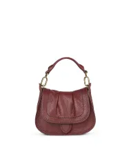 Visona Borsa piccola in pelle Sella Bordeaux Visona Borsa piccola in pelle Sella Bordeaux