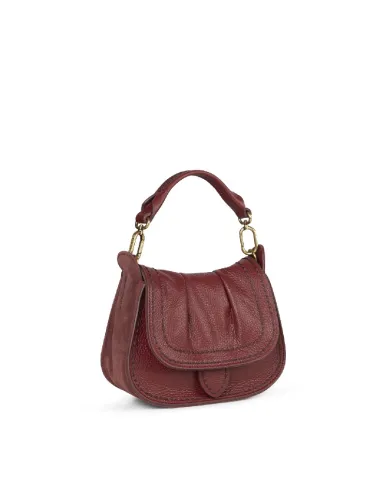 Visona Borsa piccola in pelle Sella Bordeaux