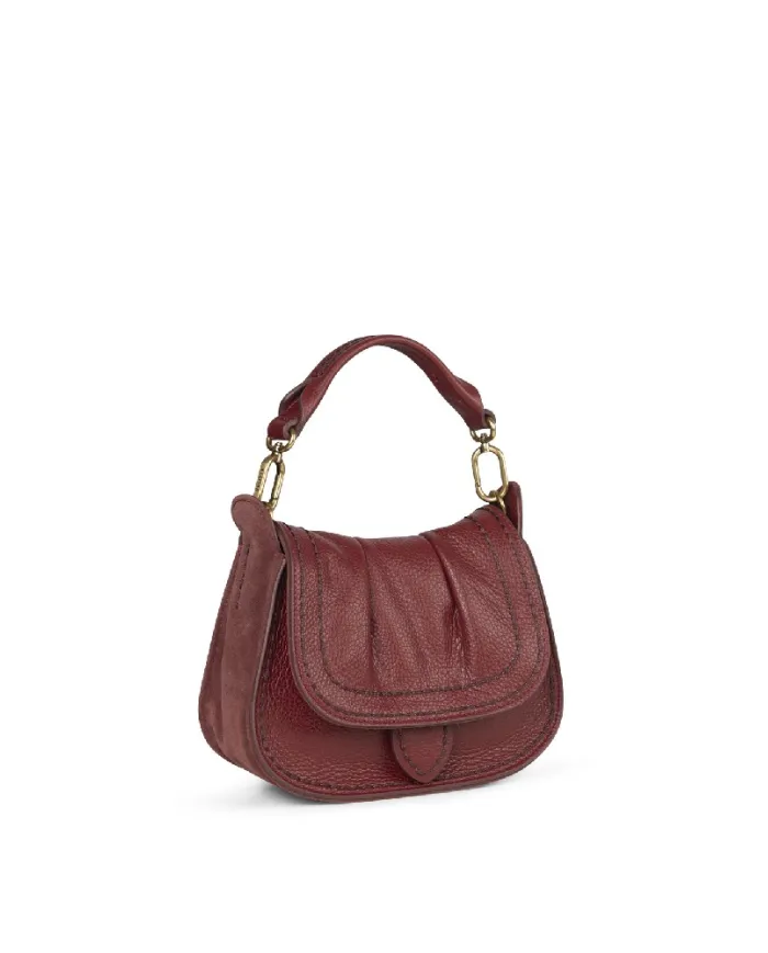 Visona Borsa piccola in pelle Sella Bordeaux Visona Borsa piccola in pelle Sella Bordeaux