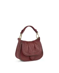 Visona Borsa piccola in pelle Sella Bordeaux Visona Borsa piccola in pelle Sella Bordeaux