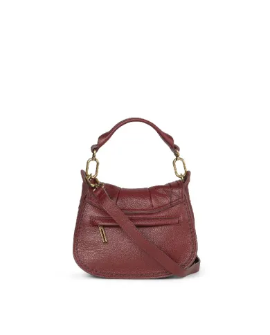 Visona Borsa piccola in pelle Sella Bordeaux