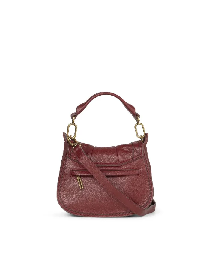 Visona Borsa piccola in pelle Sella Bordeaux Visona Borsa piccola in pelle Sella Bordeaux