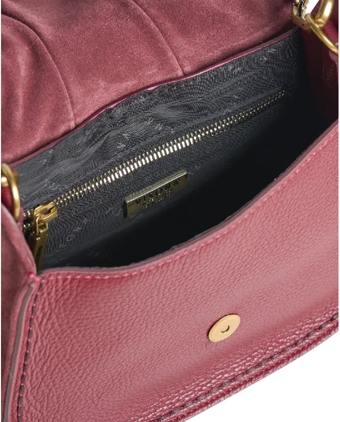 Visona Borsa piccola in pelle Sella Bordeaux Visona Borsa piccola in pelle Sella Bordeaux