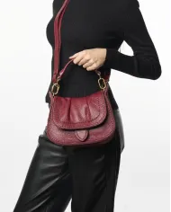 Visona Borsa piccola in pelle Sella Bordeaux Visona Borsa piccola in pelle Sella Bordeaux