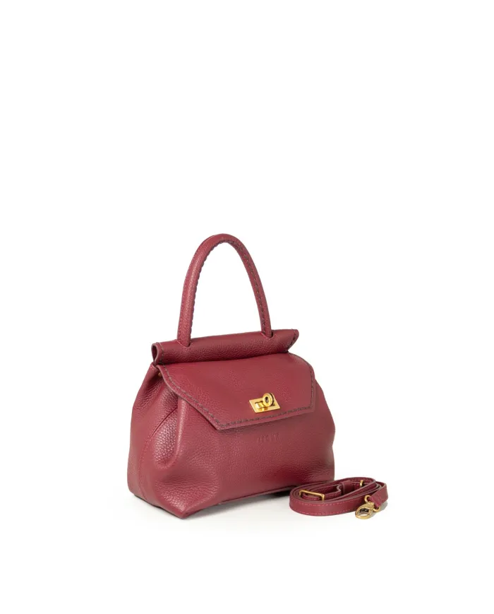 Visona Borsa piccola in pelle Cleo Bordeaux