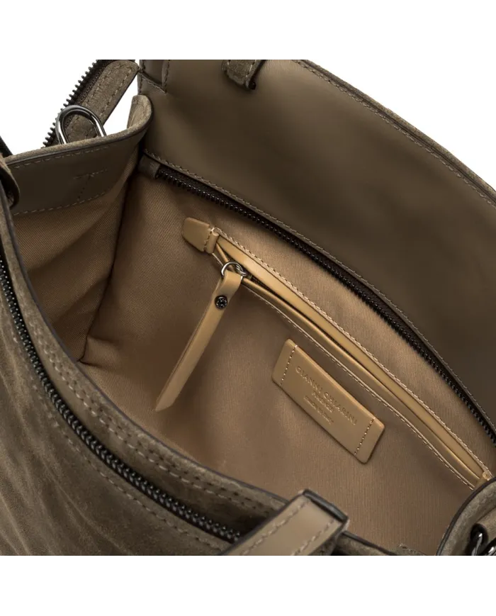 Gianni Chiarini Borsa a mano pelle scamosciata Janis Cognac Gianni Chiarini Borsa a mano pelle scamosciata Janis Cognac