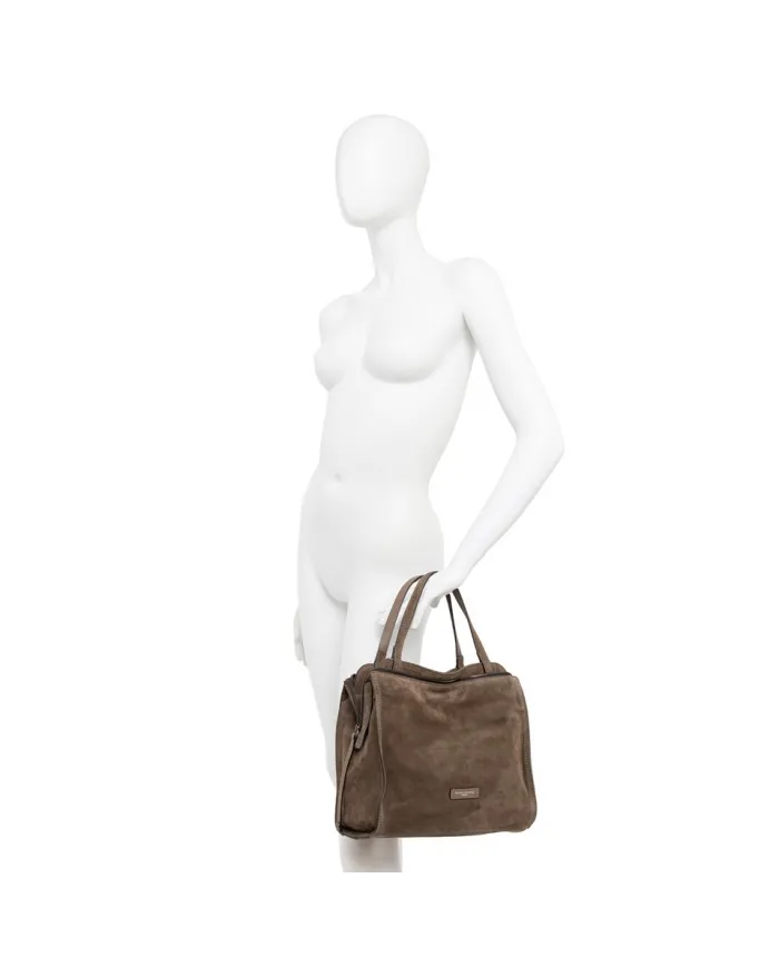Gianni Chiarini Borsa a mano pelle scamosciata Janis Cognac Gianni Chiarini Borsa a mano pelle scamosciata Janis Cognac
