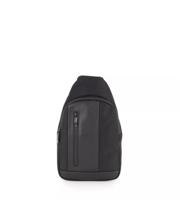 Gianni Conti Monospalla tessuto e pelle Bruno Nero