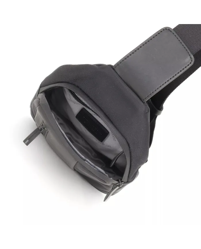 Gianni Conti Monospalla tessuto e pelle Bruno Nero