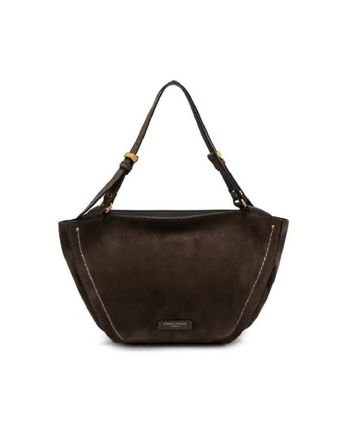 Gianni Chiarini Borsa media camoscio Bloom Testa moro