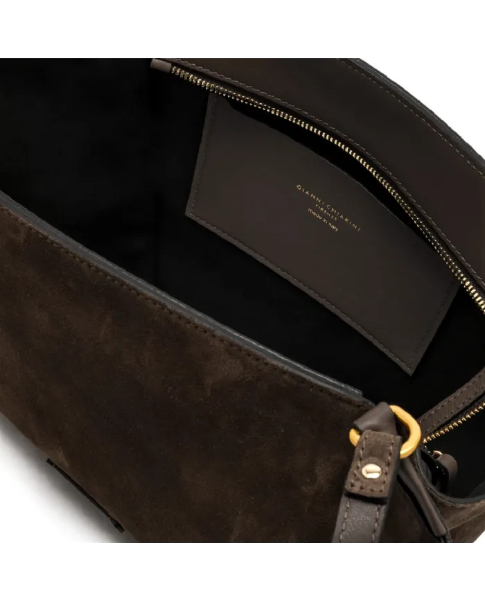 Gianni Chiarini Borsa media camoscio Bloom Testa moro