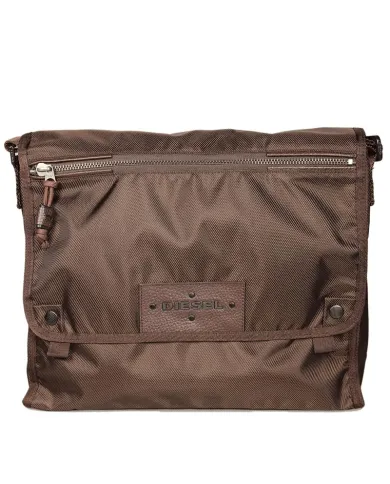 Diesel Cartella messenger in tessuto Testa moro
