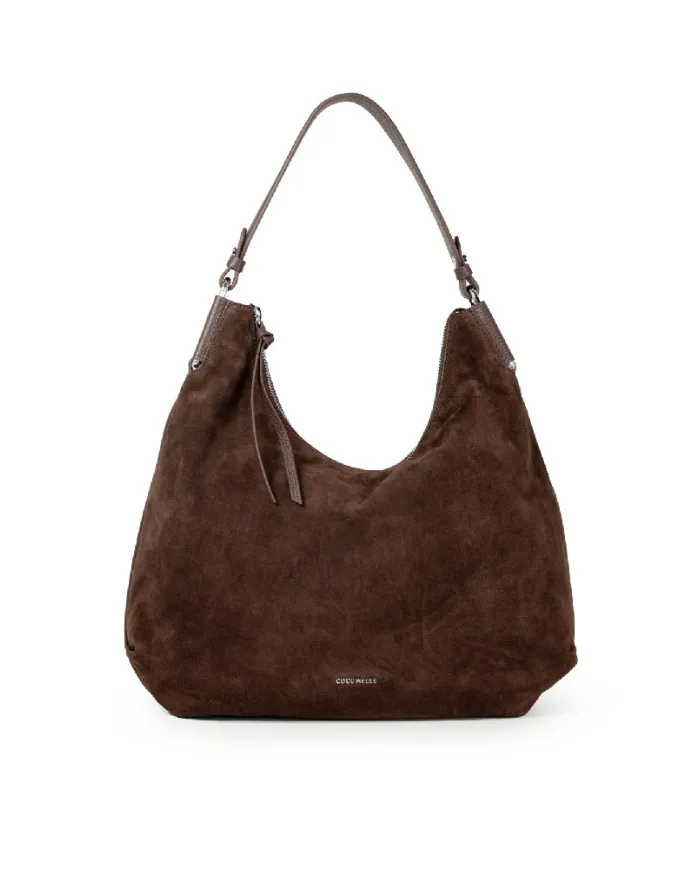 Coccinelle Borsa grande camoscio Rebekka suede Testa moro