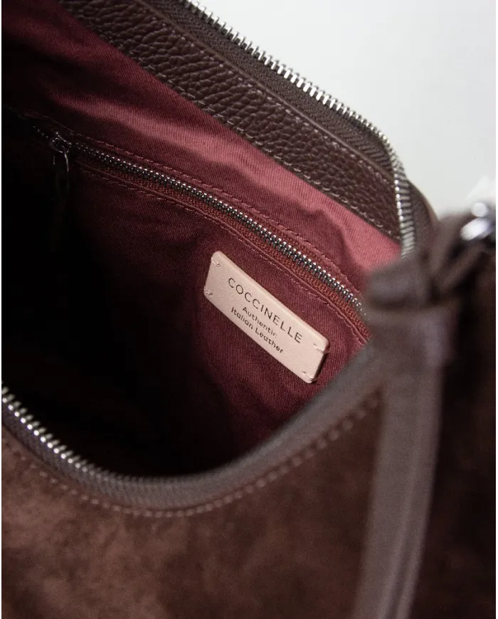 Coccinelle Borsa piccola camoscio Rebekka suede Testa moro