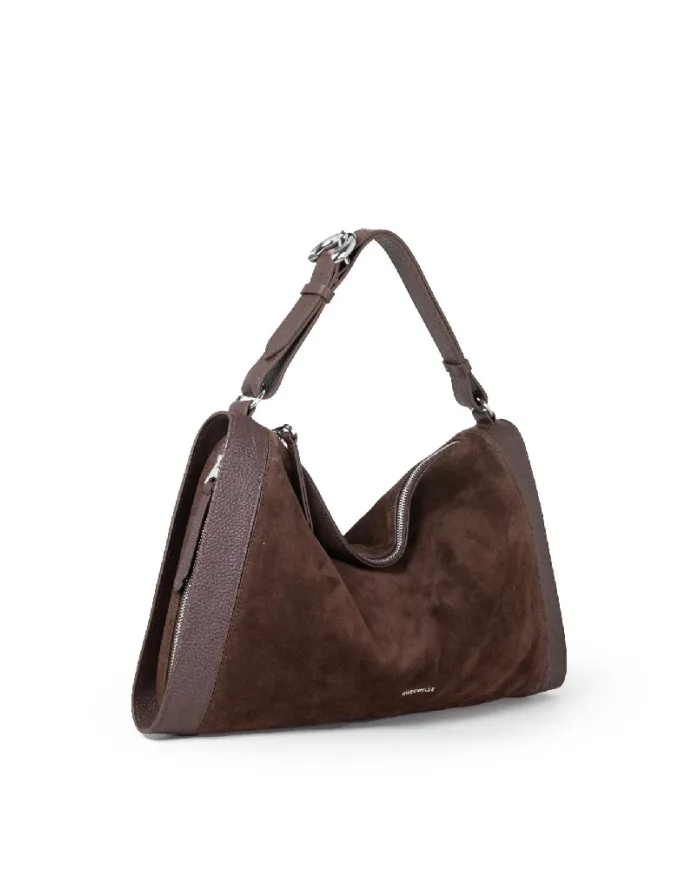 Coccinelle Borsa grande scamosciata Elinor suede Testa moro