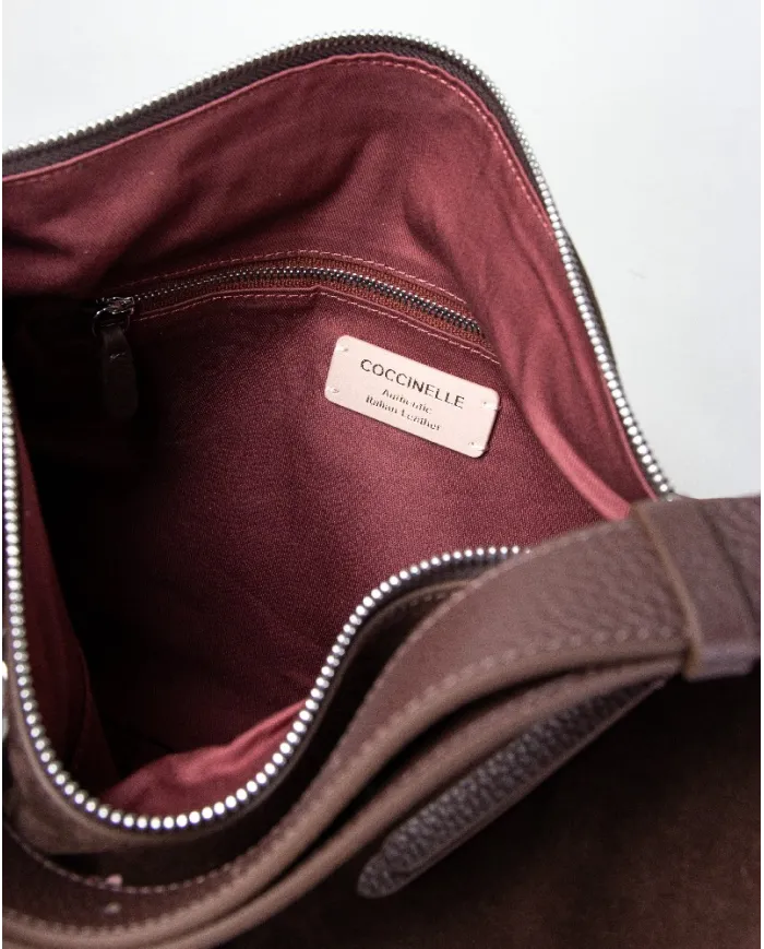 Coccinelle Borsa grande scamosciata Elinor suede Testa moro