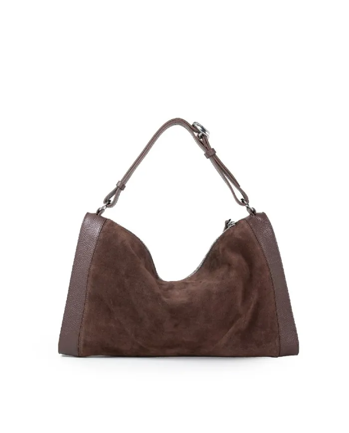 Coccinelle Borsa grande scamosciata Elinor suede Testa moro
