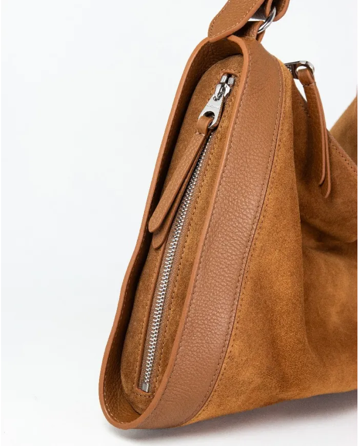 Coccinelle Borsa grande scamosciata Elinor suede Testa moro