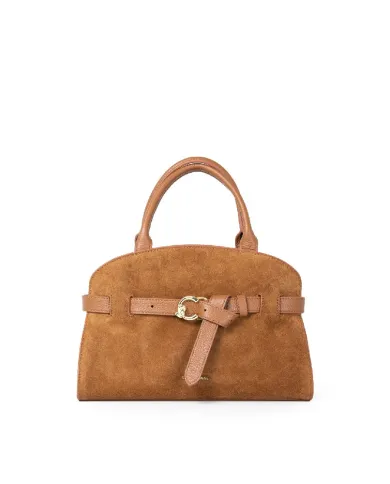 Coccinelle Borsa piccola scamosciata Sabine suede Cognac