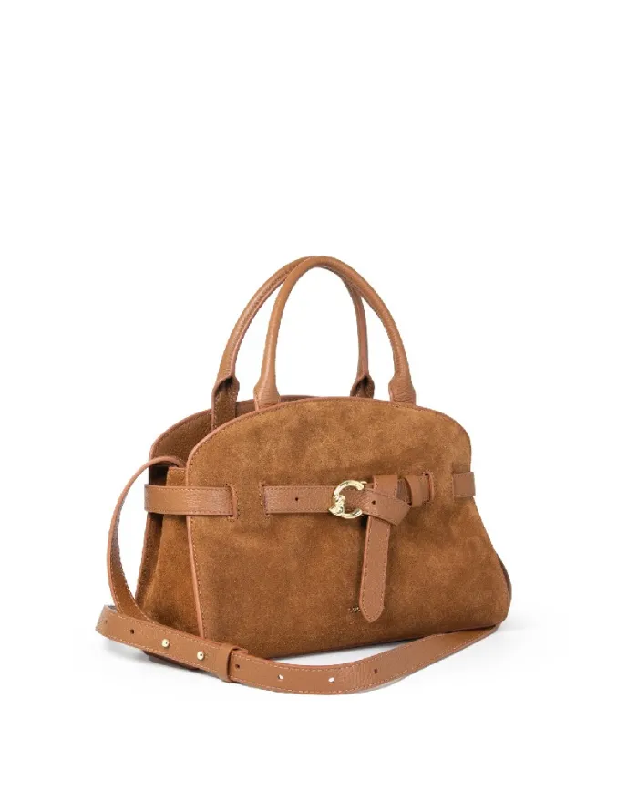 Coccinelle Borsa piccola scamosciata Sabine suede Cognac