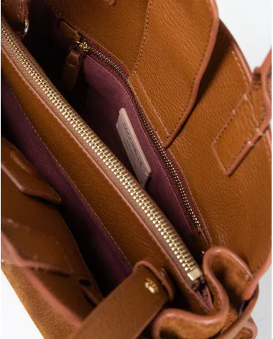 Coccinelle Borsa piccola scamosciata Sabine suede Cognac