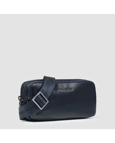 Piquadro Pochette in pelle , con tracolla sganciabile, Piquadro "Blue Square".
