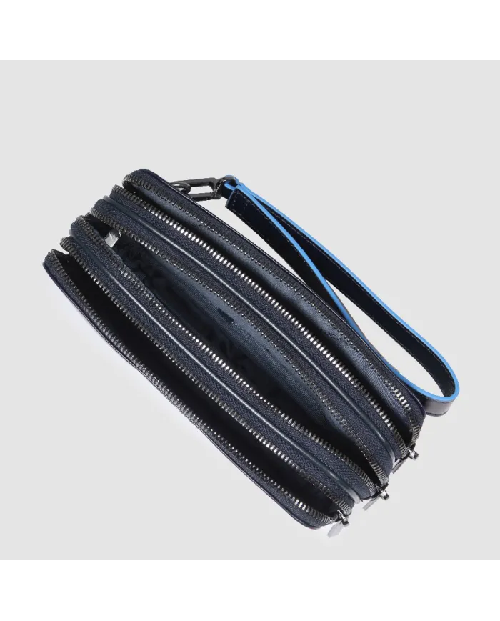 Piquadro Pochette in pelle , con tracolla sganciabile, Piquadro "Blue Square".