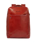 Piquadro Zaino pelle porta pc 15,6 Blue square Arancio