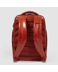 Piquadro Zaino pelle porta pc 15,6 Blue square Arancio