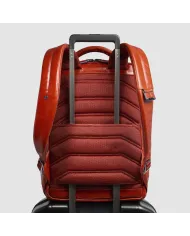 Piquadro Zaino pelle porta pc 15,6 Blue square Arancio