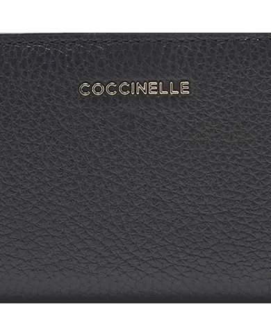 Coccinelle Portafoglio piccolo in pelle Metallic Soft Nero