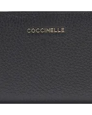 Coccinelle Portafoglio piccolo in pelle Metallic Soft Nero Coccinelle Portafoglio piccolo in pelle Metallic Soft Nero