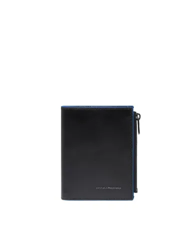 Piquadro Portafoglio verticale piccolo Blue square Nero