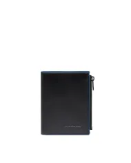 Piquadro Portafoglio verticale piccolo Blue square Nero
