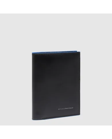 Piquadro Portafoglio verticale piccolo Blue square Nero