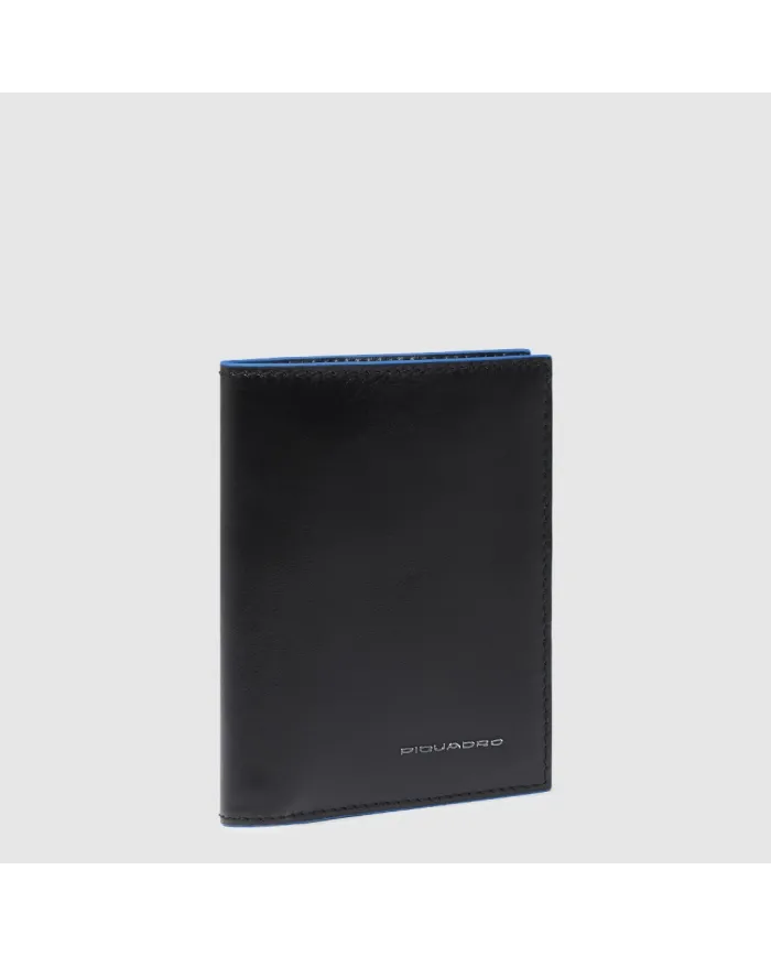 Piquadro Portafoglio verticale piccolo Blue square Nero