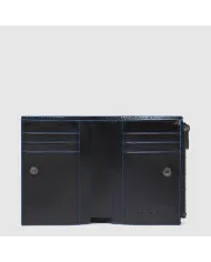 Piquadro Portafoglio verticale piccolo Blue square Nero