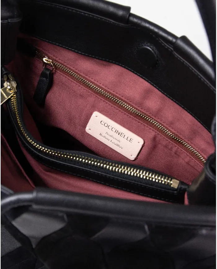 Coccinelle Borsa a mano scamosciata Lisbet Patch Nero