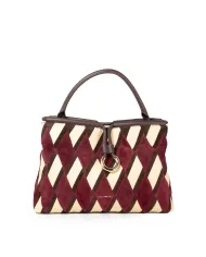Coccinelle Borsa a mano scamosciata Lisbet Patch Bordeaux/Talpa