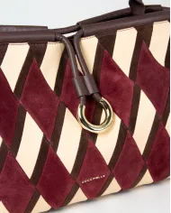 Coccinelle Borsa a mano scamosciata Lisbet Patch Bordeaux/Talpa