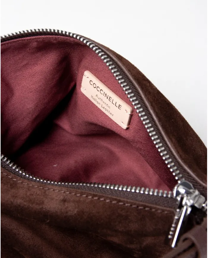 Coccinelle Borsa piccola Rebekka suede Testa moro