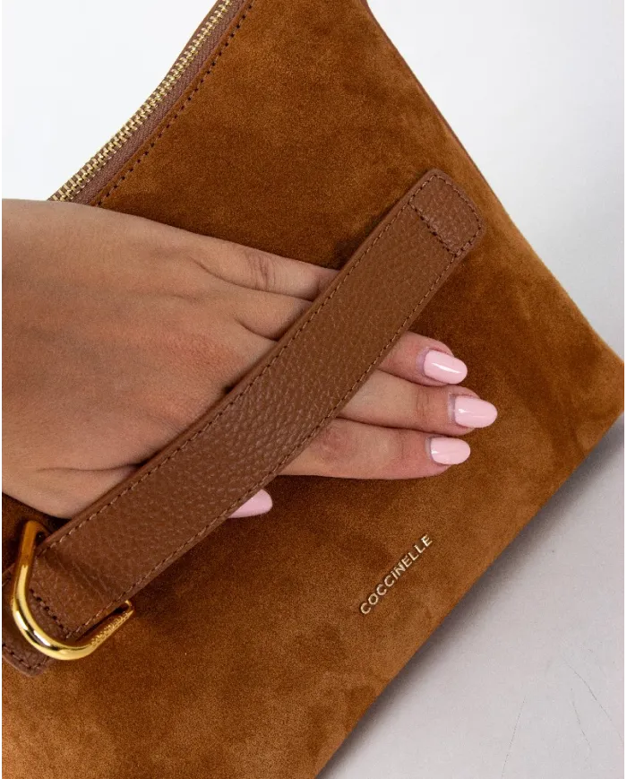 Coccinelle Borsa bandoliera scamosciata Gretel suede pu Cognac