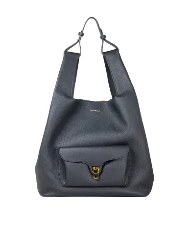 Coccinelle Borsa grande a tracolla Beat shopping Nero/Cuoio